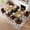 Black,Brown,Wood + Seats 8 + MDF,Suede, variant on 9-Piece Square Dining Table Set, Fixed Two-Tone Wood Grain and Black Wood Grain Triamine Tabletop with 8 Black Faux Leather Chairs, Modern Kitchen Table Set for 8 People, Ideal for Family Gatherings