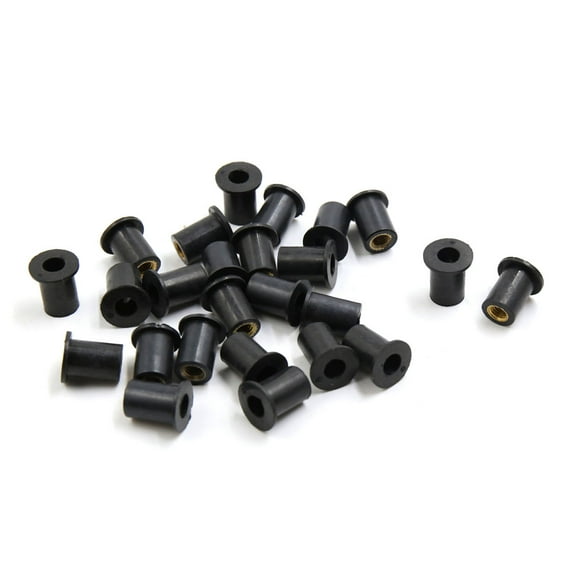 Unique Bargains 25pcs Black Rubber M5 Motorcycle Windscreen Windshield Fastener Well Nuts