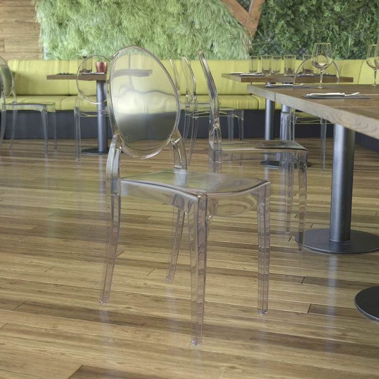 Flash Furniture Revna Series Ghost Chair Set of 4 Clear Plastic Walmart