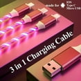 thumbnail image 3 of CHUANK 3 in 1 Light up Charging Cable 6.6ft Led Flowing Charging Cable Multiple Fast Charging Cable 3.0 Fast Phone Charger Data Transfer Durable TPE Charging Cord for Micro USB Type C and, 3 of 6