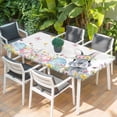 thumbnail image 2 of Easter Bunny Table Cloths for 5 Foot Rectangle Tables, Blue Easter Eggs Spring Floral Butterflies Patio Waterproof Elastic Fitted Tablecloths, Washable Rectangular Table Cover for Camping, 2 of 8