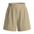 thumbnail image 6 of Guitiannn High Waisted Casual Summer Shorts for Elastic Comfort Loose Fit Solid Color Straight Leg Shorts Women's Shorts Athletic Long Chub Rub Shorts for Women Women Athletic Shorts Twill Shorts, 6 of 6