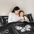 thumbnail image 5 of Manfei Butterfly Moon Phase Bedding Comforter Set, Tropical Blossoms Twin Comforter Sets, Black and White Bedding Set, Ultra Soft Home Decor, 2pcs Reversible, 5 of 8