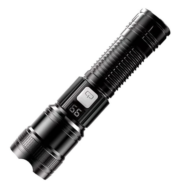 TACILIP Portable Multi Function Strong Light Flashlight Intelligent Digital Display Flashlight Zoomable Waterproof USB Rechargeable Flashlight Flashlight, Gifts for Mom