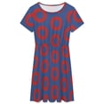 thumbnail image 3 of Phish Donut Blue Sundress Short Sleeve Dress Summer Women Clothes Dress for Women Dresses, 3 of 7