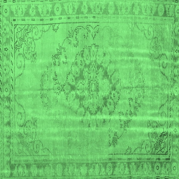 Ahgly Company Indoor Square Persian Emerald Green Traditional Area Rugs, 8' Square
