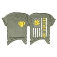 thumbnail image 3 of Yubnlvae Women's Softball Mom Graphic T-Shirt Loose Fit Baseball Print Short Sleeve Casual Top, Green, M, 3 of 3