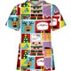 thumbnail image 2 of Blusas Navideñas Para Mujer, Con Cuello en V, Con Estampado de Nieve, Para Entrenamiento, Uniformes de Enfermera, Blusa de Manga Corta, Jerséis Odeerbi ODB208339, 2 of 4