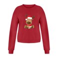 thumbnail image 4 of Sudaderas cortas estampadas de manga larga informales para mujer a la moda navideña Pompotops gfhjh8405, 4 of 4