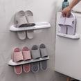 thumbnail image 2 of Yeacher Bathroom Slippers Rack Wall Mounted Shoe Organizer Rack Slippers Holder Shoes Hanger Self Adhesive, 2 of 8