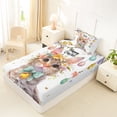 thumbnail image 4 of Erosebridal Flower Bow Cat Girls Twin Sheet Sets, Happy Easter Eggs Bedding, 3 Pieces, 4 of 5