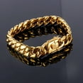 thumbnail image 5 of Hip-Hop Golden Curb Cuban Link Chain Stainless Steel Necklace for Men and Women Gold Silver Color Bracelet Fashion Jewelry, 5 of 6