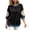 #0100-Black, variant on Women's Oversized 3/4 Sleeve Sweatshirt Cute Floral Patch Crewneck Pullover Casual Vintage Aesthetic Tops Preppy Clothes
