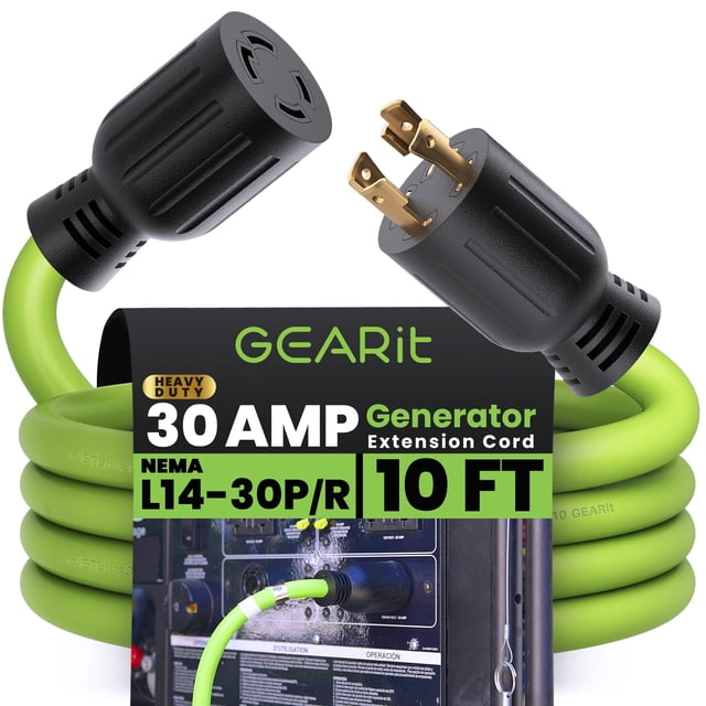 Cable de extensión para generador GearIt, 30 A, 120/250 V, 7500 W, 10 pies