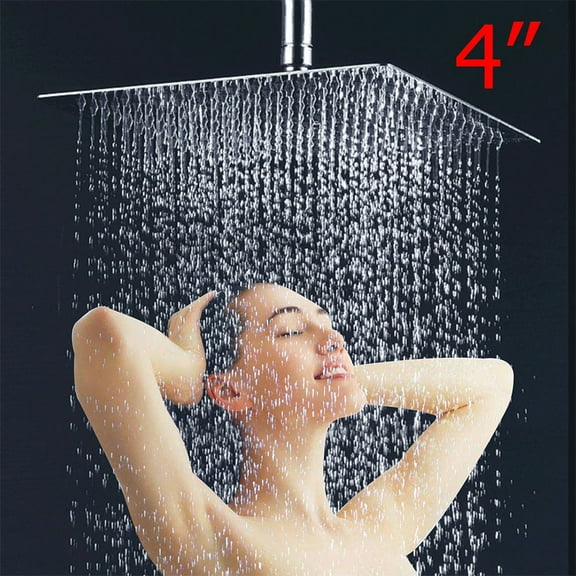 LEORX re Stainless Steel Showerhead Silver Finish with Durable Silicone Nozzles