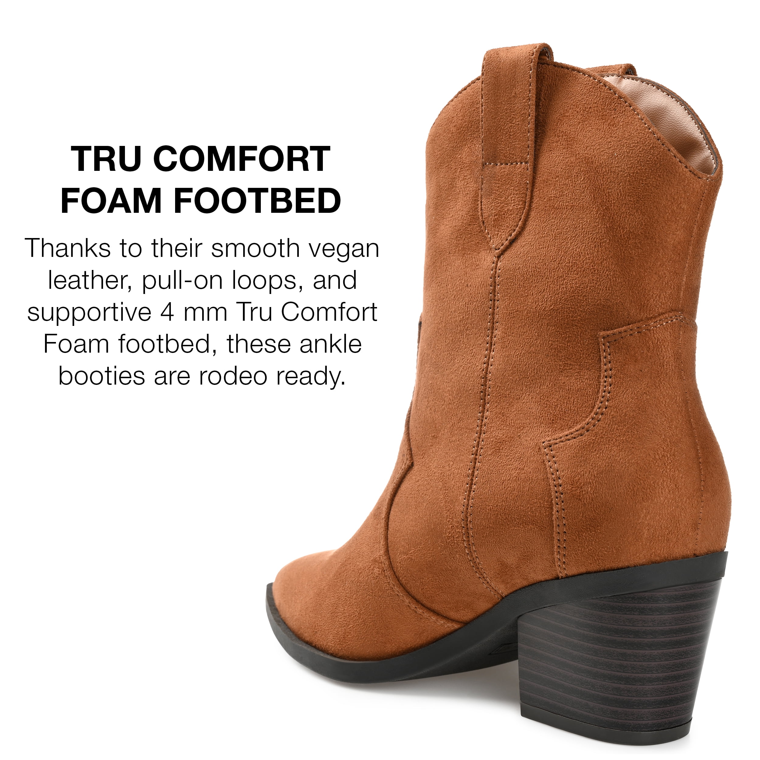 Journee Collection Womens Becker Pointed Toe Stacked Western Booties