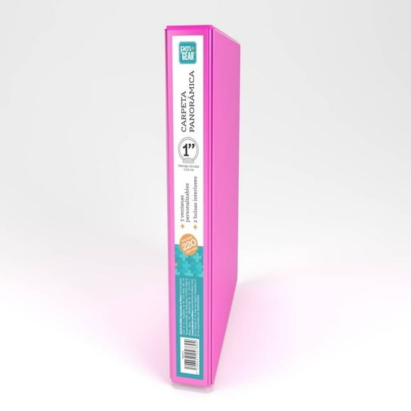 Carpeta Pen + Gear con Ventana 1 pulgada Color Rosa Neón 1 pieza.