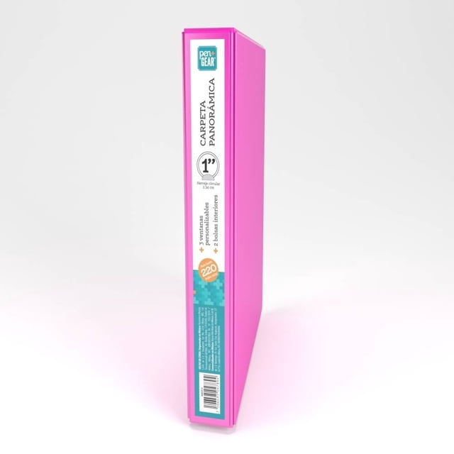 Carpeta Pen + Gear con Ventana 1 pulgada Color Rosa Neón 1 pieza.