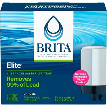 Brita Tap Water Faucet Filter Replacement, 2 Count, Chrome