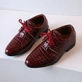 thumbnail image 2 of Povozer Formal Dress for Boy Casual School Formal Lace up Dress Shoes for Boy(Red,2.5 Big Kids), 2 of 6