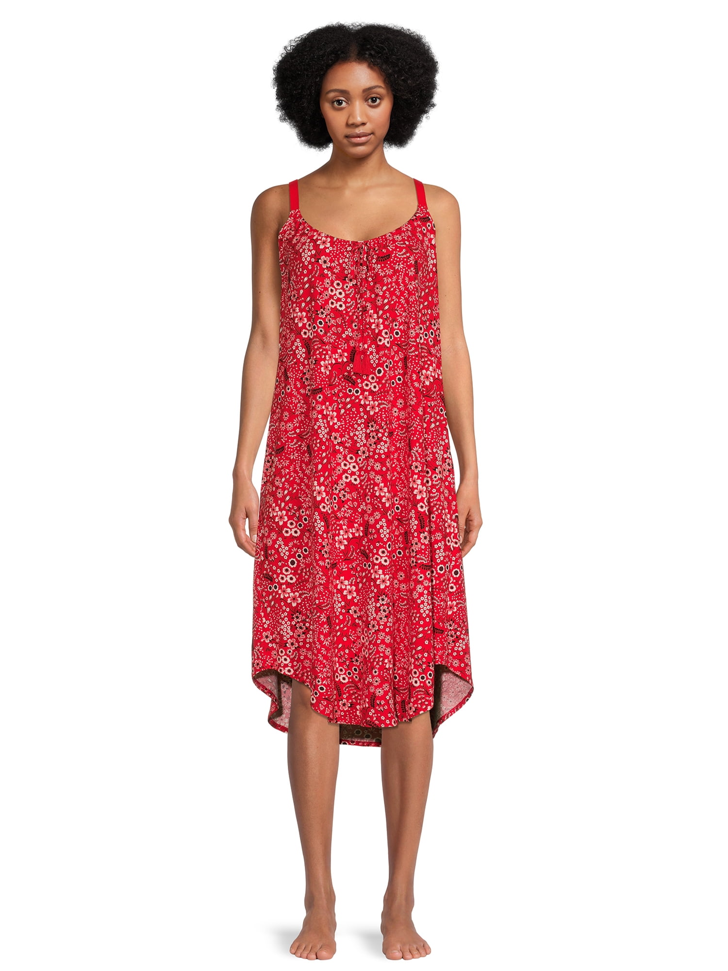 The Pioneer Woman Gathered Neck Knit Sleep Gown with Pockets, Women’s