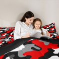 thumbnail image 4 of Feelyou Black Red Camo Bedding Comforter Set 7pcs, Cartoon Camouflage Queen Bedding Sets, 4 of 8