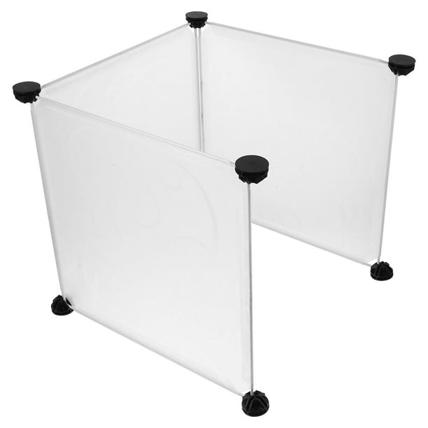 Protector contra salpicaduras para arenero de gatos (3 unidades), protector transparente contra salpicaduras con laterales altos y 8 hebillas para areneros abiertos.