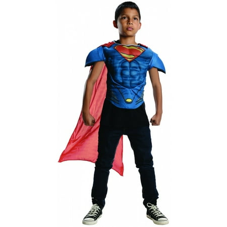 Superman Muscle Chest Top with Cape Child Costume -