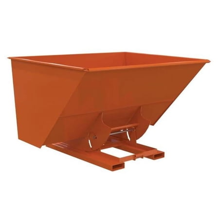 Vestil D-300-LD-NB-ORG-C 69 x 82 x 51 in. Steel Light Duty No Bump & Dump Hopper - 3 Cubic Yard - 2000 lbs Capacity - Orange