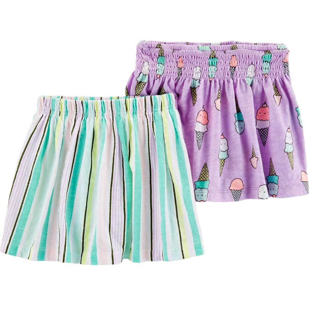Carter's Little Girls TwoPiece Skort Set (Striped/Purple Ice Cream