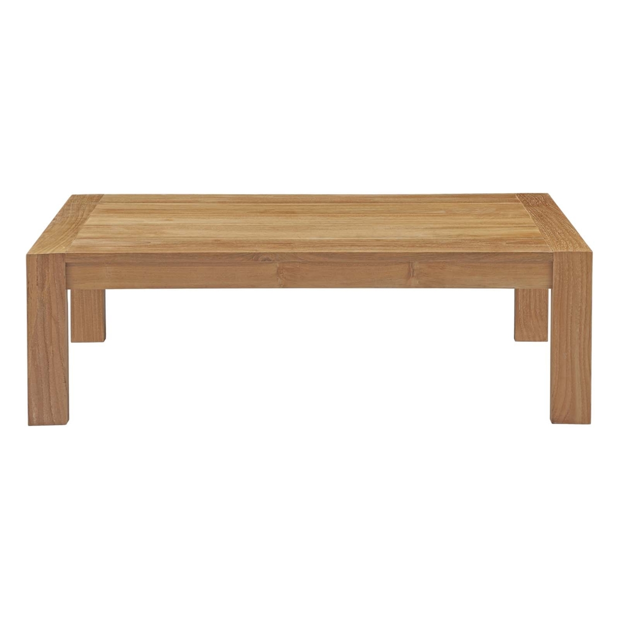 Modway Upland Outdoor Patio Wood Coffee Table in Natural - image 2 of 4