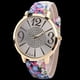thumbnail image 3 of Reloj con correa de PU con estampado floral para mujer Reloj de pulsera de cuarzo de aleación con esfera grande (azul), 3 of 3