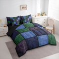 thumbnail image 3 of Castle Fairy Vintage Plaid Checkered Bedding Comforter Set 7-Piece for Kids Teens Adults,Retro Aesthetic Geometric Grid King Bedding Sets,Minimalist Mid Century Ultra Soft Bed Sheets, 3 of 8