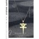 thumbnail image 3 of Collar con colgante de hotel de Tokio, joyería con colgante de acero inoxidable con geometría minimalista de moda, collar japonés, regalo de joyería para mujer (oro), 3 of 5