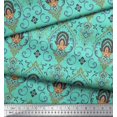 thumbnail image 2 of Soimoi Tissu en Coton Canevas Imprimé Floral & Ogee Damas au Mètre 42 Pouces de Large, 2 of 4