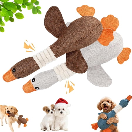 Robust Duck-Designed for Heavy Chewers 2026 New Rubber Duck for Heavy Chewers Goose Dog Toy Extremely Durable Dog Toy Puppy Toys Indestructible for Large Medium Small Dogs (2Pcs/C)
