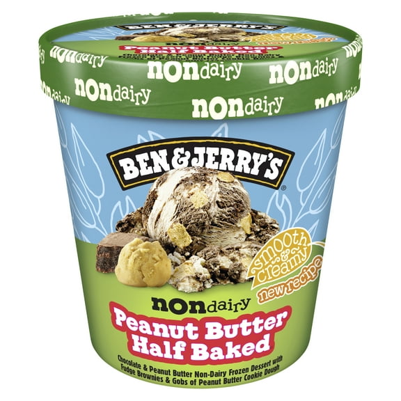 Ben & Jerry's Almond Milk Half Baked Peanut Butter Frozen Dairy-Free Dessert, 1 Pint