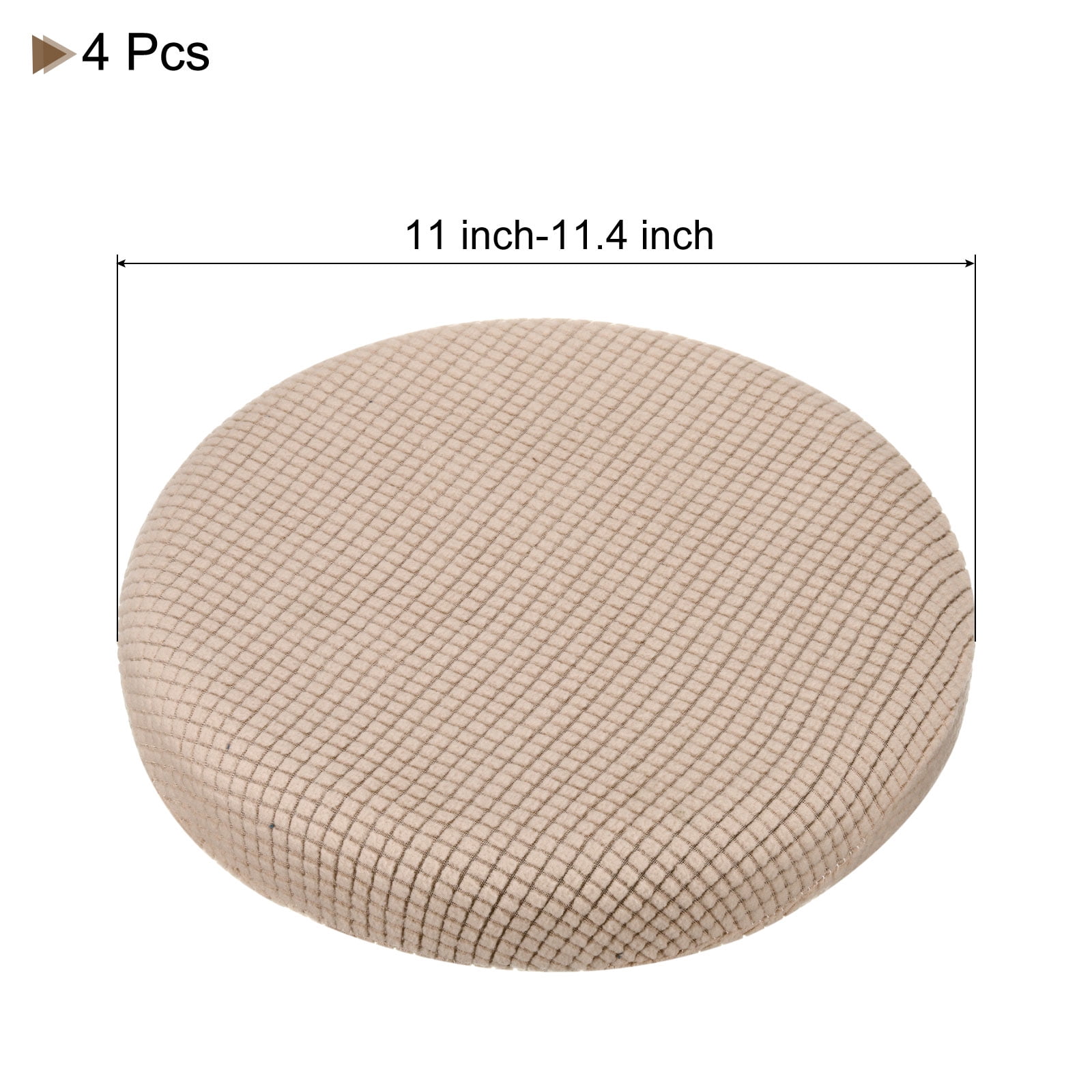 Unique Bargains Upgraded Round Bar Stool Covers for Chairs and Stool Slipcovers Khaki