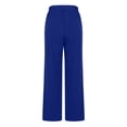 thumbnail image 4 of AWXNJUX Women's Loose Cargo Pants Retro Multi Pocket Low Waist Drawstring Pig Nose Buckle Slim Straight Woven Casual Pants (Blue,S), 4 of 6