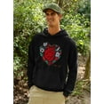 thumbnail image 2 of Realistic Heart W Flowers Hoodie Men -Image by Shutterstock, Male Large, 2 of 4