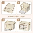 thumbnail image 6 of 6 Pack Clothes Storage Bins - Foldable Storage Bins for Clothes Fabric Storage Box with Metal Frame (Beige, 16.5x12.2x12.2 inch), 6 of 6