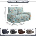 thumbnail image 2 of Xixirimido Recliner Cover with Pockets Reclining Slipcover for 2 Seat 6-Pieces Recliner Chair Cover for Recliner Furniture Protector for Kid Pet, Boho Floral Blue, 2 of 8