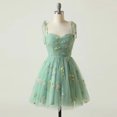thumbnail image 1 of Vestido de noche para mujer con tirantes pequeños y tirantes finos, vestido largo con estampado floral para vacaciones en la playa, 1 of 5