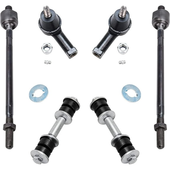 Detroit Axle - Front Sway Bar End Links   Inner Outer Tie Rods Suspension Kit Replacement for 1995-1999 Hyundai Accent