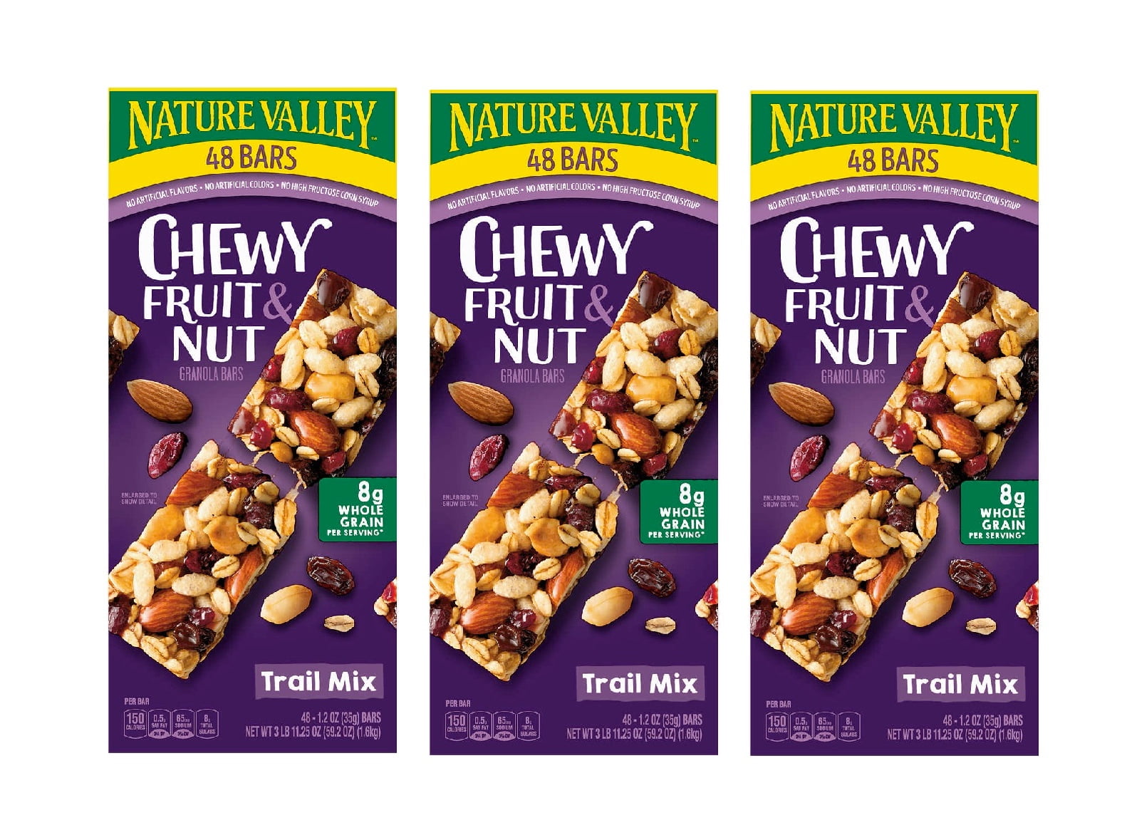 Nature Valley Fruit & Nut Chewy Granola Bars, Trail Mix, 1.2 oz, 48 ct 3PK