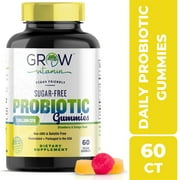 Grow Vitamin Vegan Probiotic Gummies for Adults with Prebiotic Vitamins, Sugar-Free, 60 ct