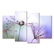 Elephant Stock Pastel Friends Wall Art - Horizontal Multi Panel Canvas - Living Room Wall Decor - Floral And Botanical Multi Panel - Purple And Pink Decor By Heidi Westum - 43" x 27"