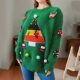 thumbnail image 3 of Suéter de árbol de Navidad de invierno para mujer, suéteres de punto de jacquard 3D, tops para mujer, suéteres creativos de decoración de Año Nuevo, jerséis, 3 of 5