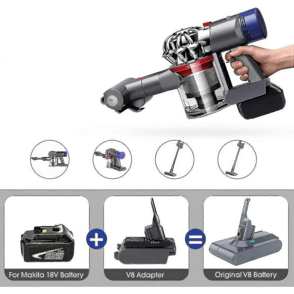 Makita Bl18 Series 18v Lithium Battery Converter Adapter To Dyson V8 Animal Absolute Vacuum Cleaner V8 Cordless V8 Fluffy Series