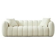 89.4" Upholstered Cozy 3 Seat Marshmallow Couch, Boucle Fabric Cloud